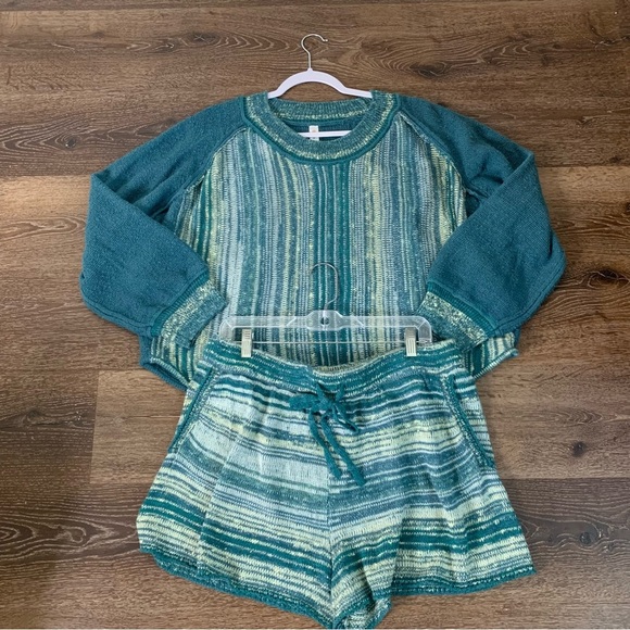 Daily Practice Womens Sunrise Blue knit sweater/ shorts lounge set XL - Picture 2 of 10